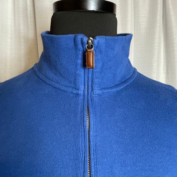 Polo by Ralph Lauren Royal Blue 1/4 Zip LS Cotton Classic Pullover Jacket Mens L - Picture 4 of 9